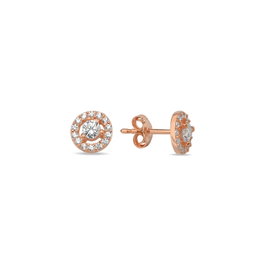 Heliophilia Silver Pendientes de Plata de Ley 925 con Oro Rosa y Circón